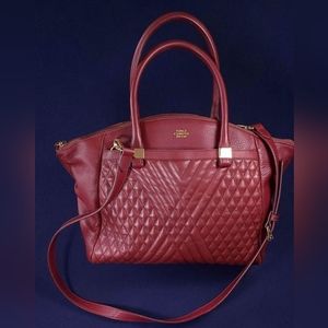 Vince Camuto Cabernet Maroon hand bag with gold zipper